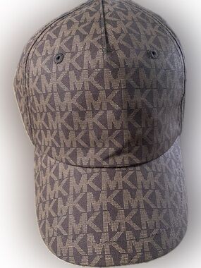 Michael Kors Brown Monogram Baseball Hat with Branded Interior Tape